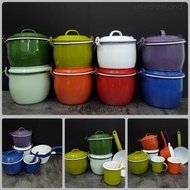 *PREMIUM* Small Enamel Hanging Loop Pot/ Periuk Ayan belly pot tangkai klasik