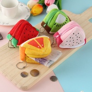 Fruit watermelon orange plush coin purse card holder pendant 9x6cm