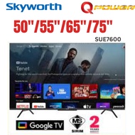 Skyworth 50"/55"SUE7600 Android Tv, Smart TV Infinity Screen UHD TV | DVB-T2 | 4K Google TV | USB  2 Years