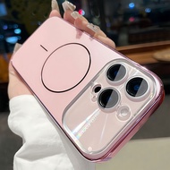 Cherry blossom pink Electroplating BIG Window Magnetic Case Camera Lens Protector for iphone 11 13 1