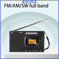 SHIN   Mini LCD Radio Battery Powered Portable Radio Excellent Reception Pocket AM FM Radio With Telescopic Antenna