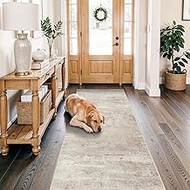 Rug Runner 3x8 for Hallway: Washable Non Slip Kitchen Entryway Carpet Low Plie Stain Resistant Rugs 