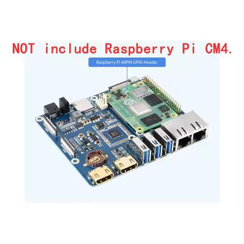 CM4 IO Board Dual Gigabit Ethernet for RPI Raspberry Pi Compute Module 4 Lite eMMC Projects Base Car