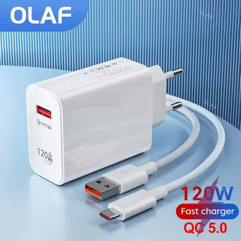 Olaf 120W USB Charger Fast Charging Power Adapter QC 5.0 Fast Charge For iPhone 13 Pro 11 12 Xiaomi