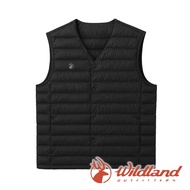 [wildland] Male 700FP Light Warm V-Neck Down Vest {Royal Black} 0B32176