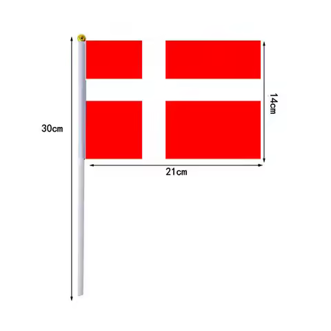 10 Pcs/lot Denmark Hand Waving Flags 14x21cm Denmark Flag Wholesale