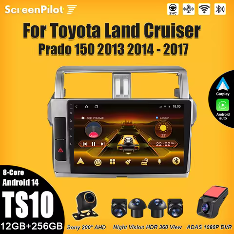 Android 15 FOR Car Radio Toyota Land Cruiser Prado 150 2013 2014-2017 Multimedia Video Player Carpla