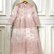 Long Cardigan Outer Pesta Brukat Tile Etnik
