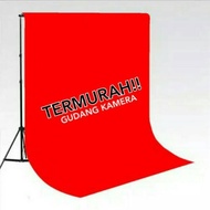 Ready BACKGROUND LATAR PAS FOTO STUDIO MERAH Terbatas