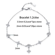 3.5mm D color Full Moissanite Diamond Necklace With GRA Certificate 925 Sterling Silver Neck Chain C