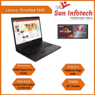 Lenovo TP T495 Ryzen 7 PRO 3700U 16GB RAM 512GB SSD 2GB Radeon Vega GPU Win 11 Pro MS Office [Refurb