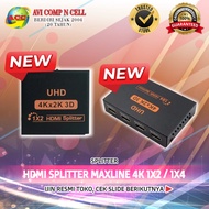 Splitter HDMI 1-2 PORT/1-4 PORT Maxline 4K Full HD+Adapter 2A (4Kx2K/4Kx4K UHD)