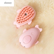 SHENEY รูปร่างโลมารูปร่าง แปรงหวดสุนัข พลาสติกทำจากพลาสติก สีชมพูอมชมพู เครื่องกำจัดขนสัตว์เลี้ยง หวีนวดแมว หวีสเปรย์ไฟฟ้าสำหรับสัตว์เลี้ยง หวีขนแมวหลุดร่วง สำหรับกำจัดขนที่หลุดร่วง