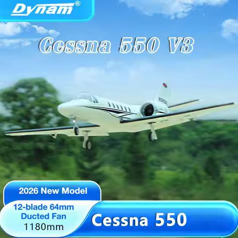 Dynam Cessna 550 V3 Twin 12-Blade 64mm Ducted Fixed-Wing Model Aircraft Airliner With LED Lights Gro