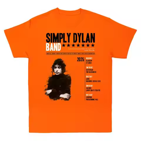 New Bob Dylan 2025 Tour Singer Shirt Orange Unisex Size S-5XL 1S0104