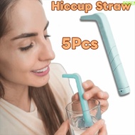 ROBEN 5 Pieces Hiccup Straw, Reusable L-Shaped Belch Stopper Straw, Practical PP Universal Effective