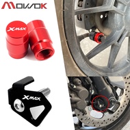 MOWOK สำหรับ YAMAHA XMAX 300 400 250 125 XMAX300 XMAX400 XMAX250 XMAX125 2022 2023 อะไหล่รถจักรยานยนต์ CNC ล้อยางวาล์วก้านฝาครอบและล้อหน้า ABS เซ็นเซอร์ยาม