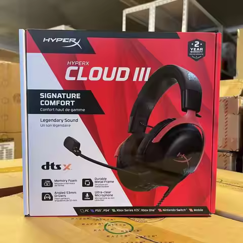 HyperX Cloud 3/III Wired Gaming Headset DTS/Memory Foam/Durable Frame/Ultra-Clear 10mm Mic/USB-C/USB