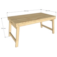 CUSTOMIZED FOLDING BED TABLE 65CM x 38CM x 32CM (LWH)
