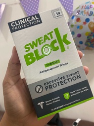 Sweat Block Clinical Strength Antiperspirant Wipes 10 pcs * 1 box