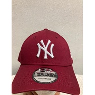 NE 9 Forty Maroon NYY Baseball Cap Adjustable Strapback