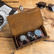 Danh Bạ Hộp Trưng Bày Đồng Hồ 3 Khe Gia Đình Ốp Đồng Hồ Du Lịch Bằng Da Bò Hoài Cổ Túi Đựng Trang Sứ