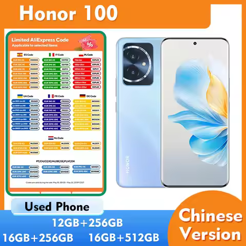 Honor 100 5g 6.7inch 2664x1200px 50MP Sony IMX906 100W 256GB ROM Charge 5000mAh Used Phone