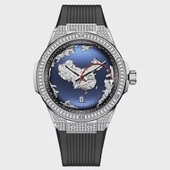 BEXEI 貝克斯 9180 守護者系列 男款 鑲鑽 全自動機械錶 手錶 腕錶 藍銀