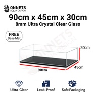 90x45x45cm (10mm) Ultra Crystal Clear Aquarium Tank | 92% Light Transmission