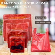 MERAH BK888 Hd Thick Red Plastic Bag Size 17 24 28 35 40 Motto | Thick Quality Red Plastic Bag