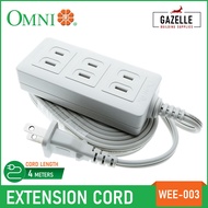 Omni  Eco  Extension Cord Set 3 Gang 4 Meter Wire - WEE-003 WEE003 [ Gazelle Building Supplies ]