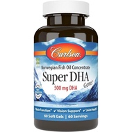 Carlson - Super DHA Gems, 500 mg DHA Supplements, Norwegian Fish Oil Concentrate, Wild-Caught, Susta