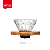 Hario ดริปเปอร์  /HARIO V60 Glass Dripper Olive Wood  (VDG-02-OV/084) (VDGR-01-OV/333)