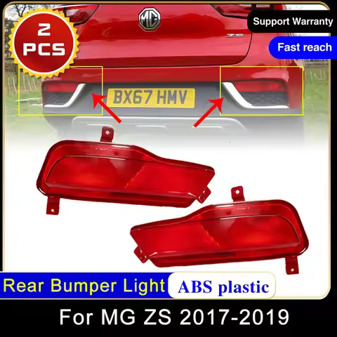 2x For MG ZS ZS11 ZX 2017 2018 2019 Rear Bumper Reflector Light Brake Stop Turn Signal Lamp Fog Warn