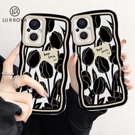 Phone Case OPPO A78 5G A17 A57 2022 4G A77 5G A77S A55 A17K A16 A15 A54 A12 A3S A5 A7 A5S A15S A31 A53 A9 2020 A96 A76 Noble Black Rose Wave Silicone Clear Soft Case