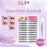 【No Need Glue】Free Tweezers 90-160 Cluster 10-14mm New Upgraded Cluster Lashes Glue Free D Curl