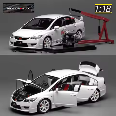 MOTORHELIX Diecast model 1:18 Civic Type R FD2 2007 Car model static display collection