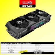 ZOTAC RTX3070TI TRINITY OC 8GD6X (3 FAN/6144 CUDA/192 TMU/96 ROP/256 BIT/19Gbps) GRAPHIC CARD