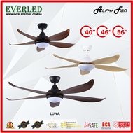[Installation Available] ALPHA Luna 56" DC Ceiling Fan (with 25W Tri-Colour LED and Remote)