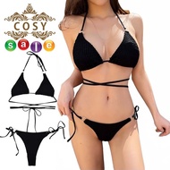 ชุดว่ายน้ำ ชุดว่ายทูพีช บิกินี่ Two-piece bikini set ทูพีช สายฝอ แบบผูกด้านข้าง เสื้อพร้อมกางเกง 2 ชิ้น