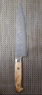 佐治作 牛刀 金色大馬士革 Vg10鋼 24cm