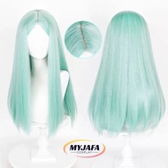 Rebecca Cosplay Wig Cyberpunk Edgerunners Rebecca Wig Cyan Straight Centre Parting Heat Resistant Ha