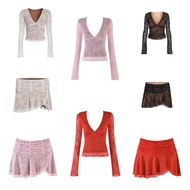 Iamgia European Style Lace V-neck Long Sleeve Top - Sexy Design for Women