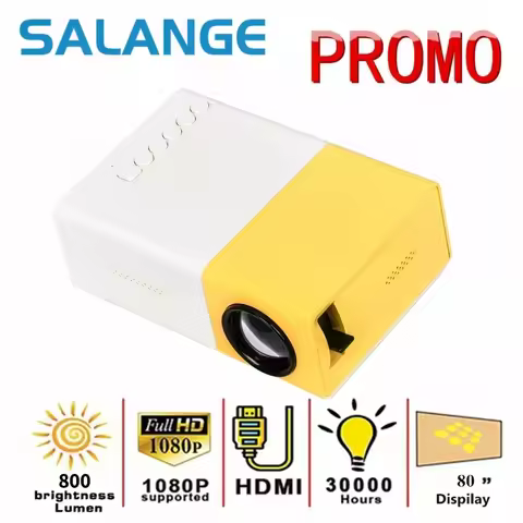 Salange YG300 Mini LED Projector Yg300 Upgraded Version 600 lumen 320x240P HDMI-compatible USB Audio