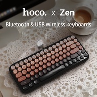 HOCO Zen Bluetooth+Wireless Dual-Mode Keyboard 84 Keys Wireless Keyboard Colorful Button Keyboard Fo