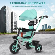 3in 1 Kids Push Tricycle Baby Toddler Trike Bike 3 Wheel Ride On Toy Children Infant Stroller Bike For Baby bike for kids 2 to 5 years old Bicycle with push handle Suitable for male and female infants