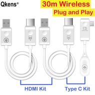 30m 1080P Wireless Display HDMI Extender Video Transmitter and Receiver Kit USB Type C Share Cable for PS4 Phone Laptop PC To TV