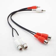 Y Splitter Cable 1 to 2 Way RCA Male To 2 Female Plug Connector Audio Adapters Wire 0.25M Audio Cables