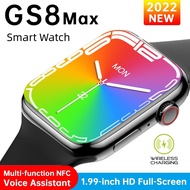 GS8 Max Smart Watch 1.99 inch touch screen smart watch with frame, suitable for Android phones and iOS health monitors, waterproof Bluetooth, with sleep monitor, male and female bl
