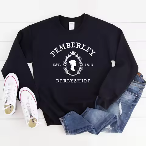 2025 Jane Austen Sweatshirt Pride and Prejudice Pullover Pemberley Sweatshirts Book Lover Hoodie Vin